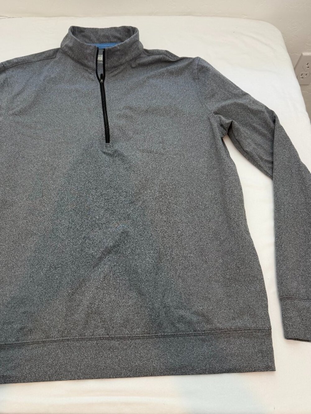 Straight Down Mens Small Quarter Zip Pullover Gray Performance Golf